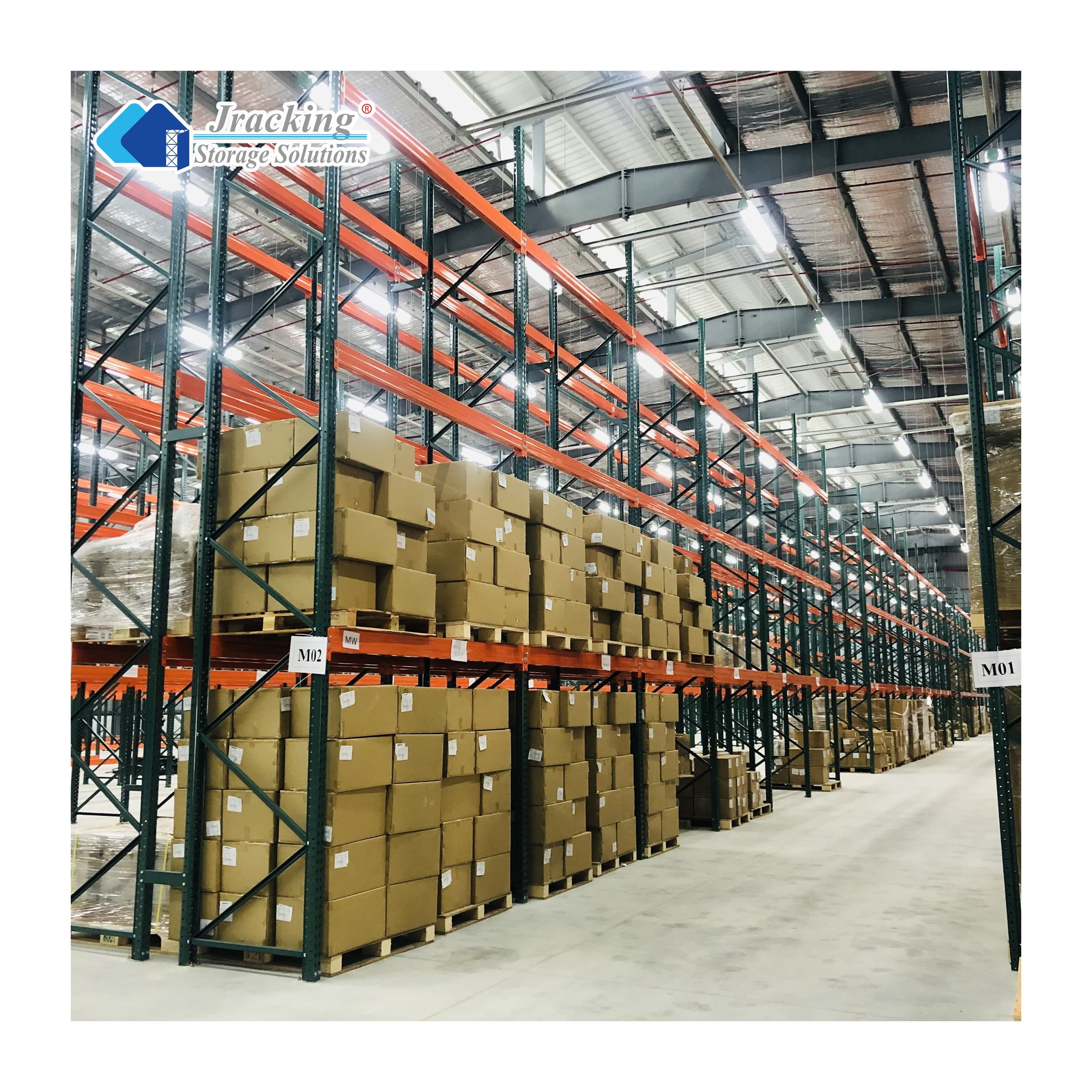 Jracking Steel Industrial Shelving Storage Racks US Standard Heavy Duty Teardrop Pallet Racking for Warehouse
