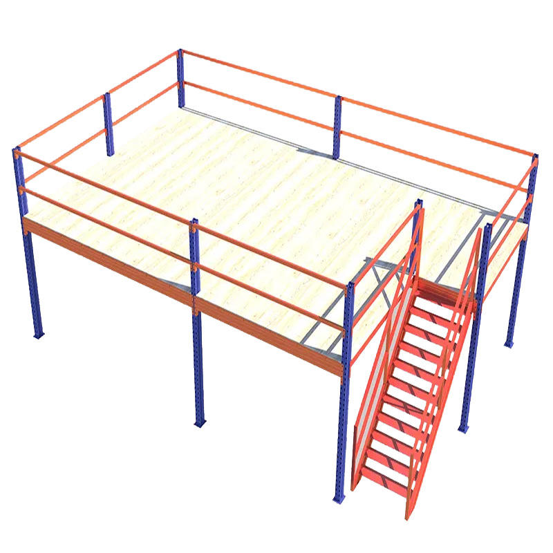 Mezzanine Platform Pallet Attic Loft Rack-Steel 2-Layer Mezzanine 500kg Load Capacity Solid Steel Flooring Corrosion Protection