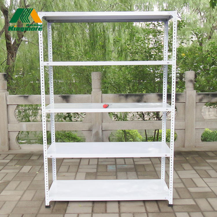 Warehouse Storage Metal Light Duty Slotted Angle Racking Shelf