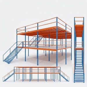 Warehouse Storage Steel Mezzanine Rack System 2-Layer Anti-Rust Multi-Level Platform Heavy Duty Industrial Use 300kg/sqm Load