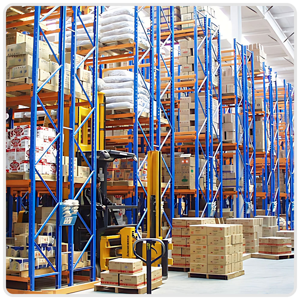 Factory Supply Heavy-Duty Drive-Through Industrial Warehouse Racking High-Density Pallet Storage Shelf in Steel