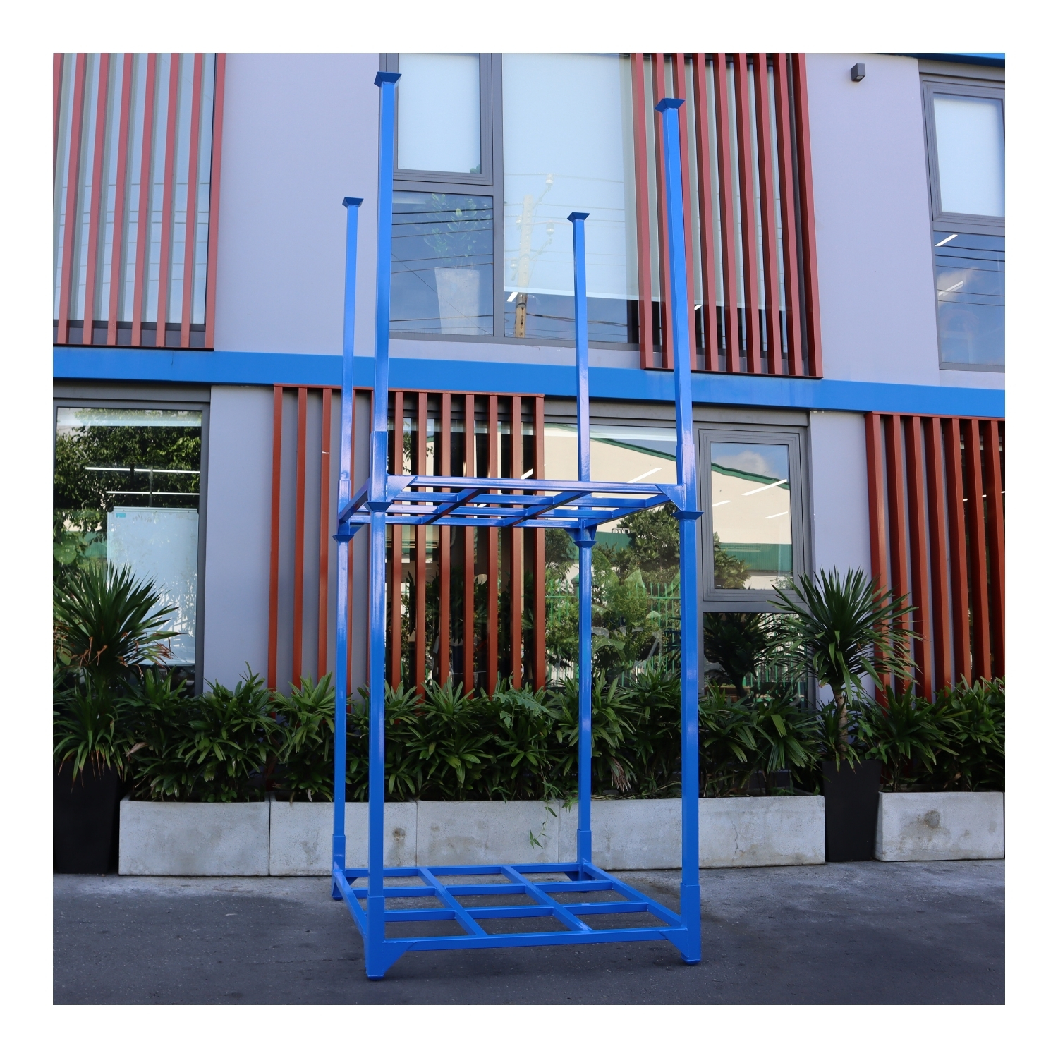 Foldable Steel Pallet With Collapsible Structure Reinforced Steel Frame And Stackable Design Ideal For Warehouse Storage