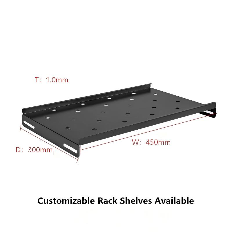 OEM Custom 19" Rack Shelf 1U 2U 3U 4U Cantilever Fixed Server Cabinet Tray 1.5mm SPCC Steel