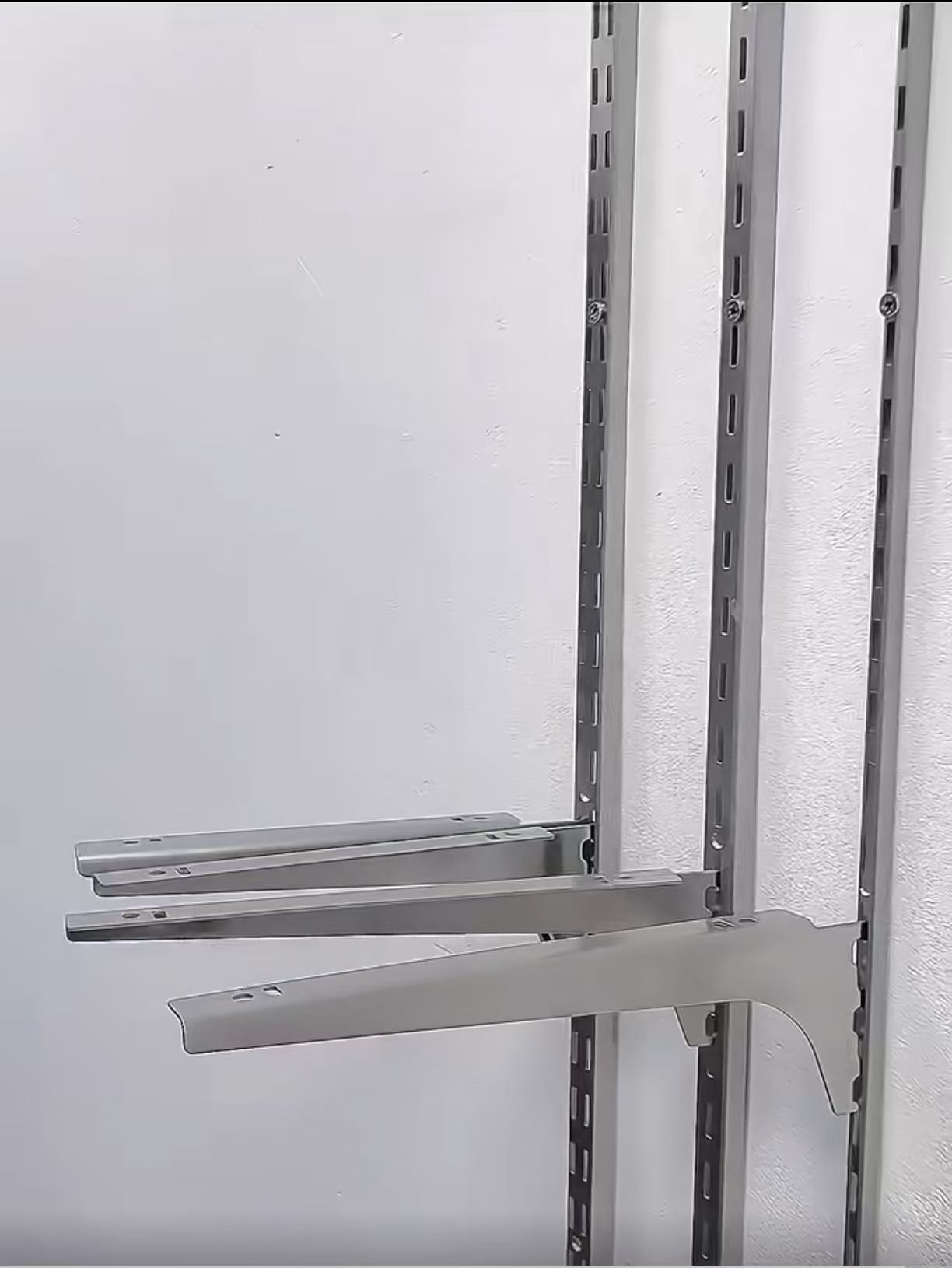 Stainless Steel Twin Slot Uprights Wall Mounted | Display Shelf Rack Post with Slotted Channel for Showcase