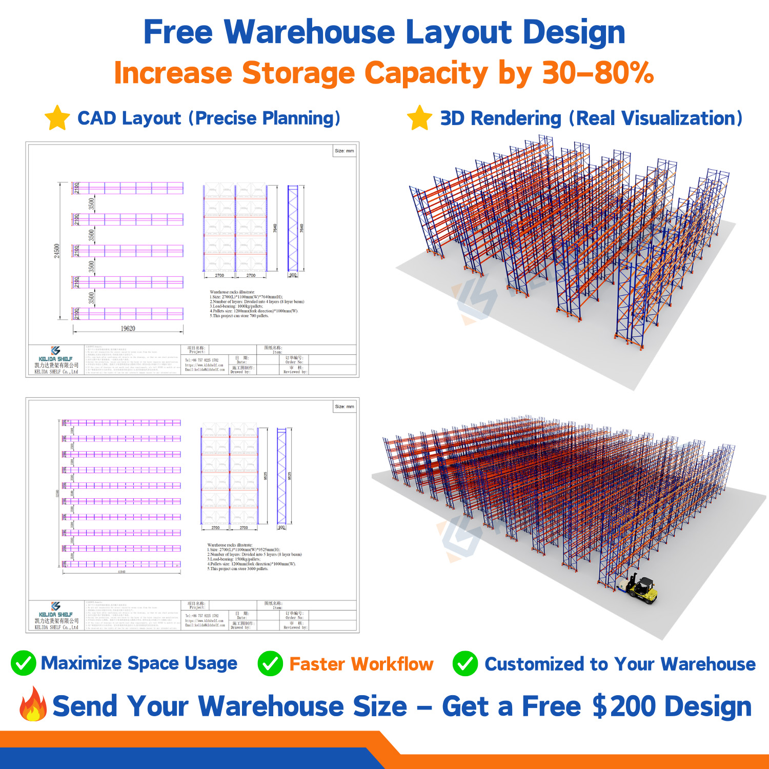 Foshan Factory Double Deep Pallet Racking Warehouse Storage System Heavy Duty Large Capacity Steel Industrial Warehouse Racks