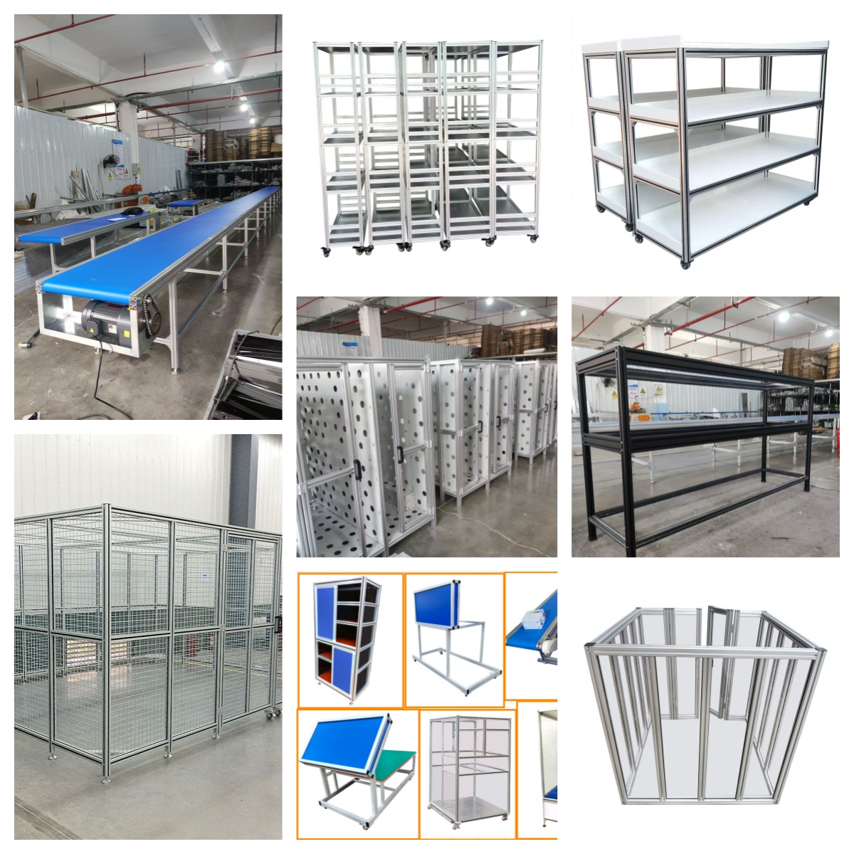 All-in-One Industrial Aluminum Profiles Framing Display Stand Flow Rack Aquarium Stand Equipment Protective Guard Enclosure