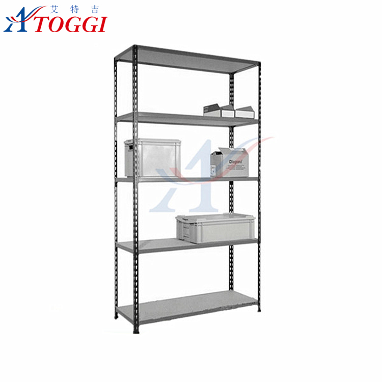5 Layer Steel Slotted Angle Shelving Sheet Metal Storage Rack with MDF Shelves Corrosion Protection