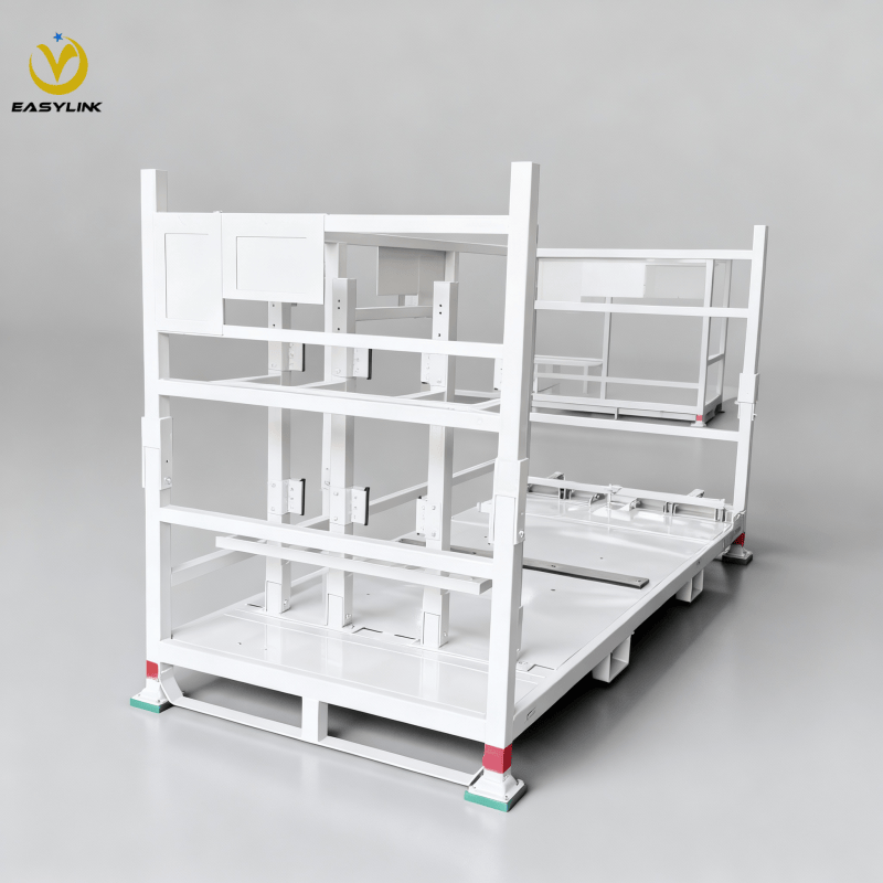 Easylink-Customized Foldable Single Pallet Steel Stillages Powder Coating for Outdoors for Warehouse Storage Stacking Racks