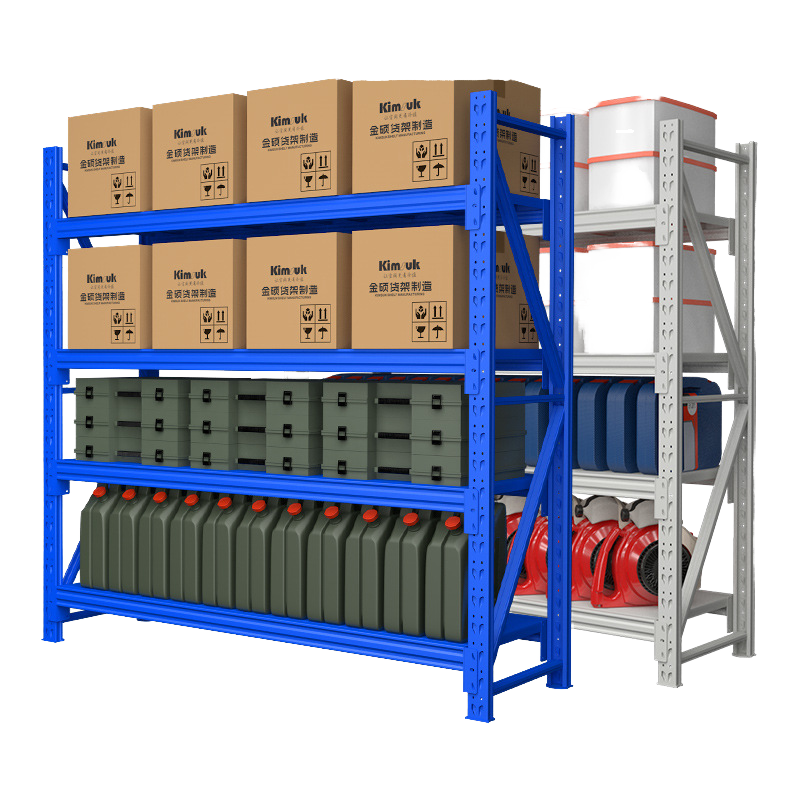 Custom Size Color Industrial Warehouse Shelf 4-Layer Adjustable 300-500KG Light Duty Rack Waterproof Powder Coated Metal Storage