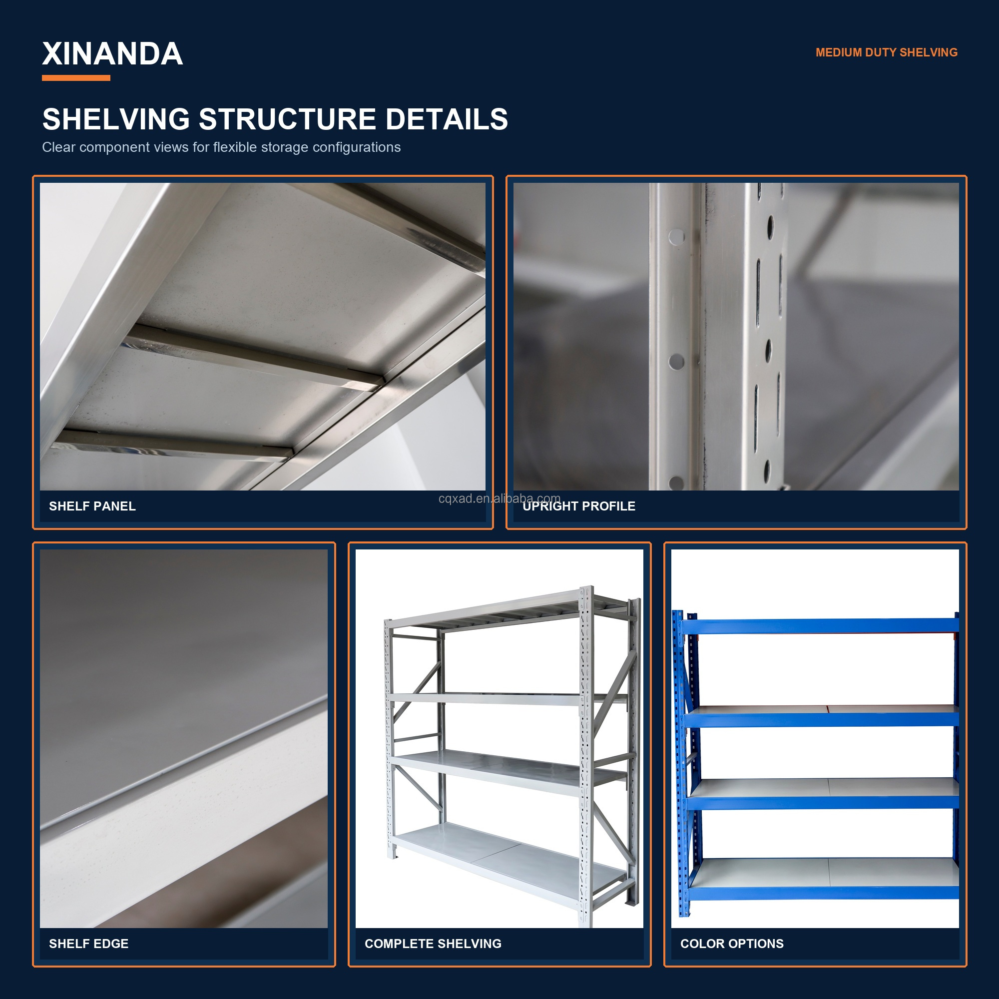 Heavy Duty Industrial Steel 5-Layer Corrosion Protected Garage Shelving Unit 1000-2000kg Load Capacity Powder Coated Racking