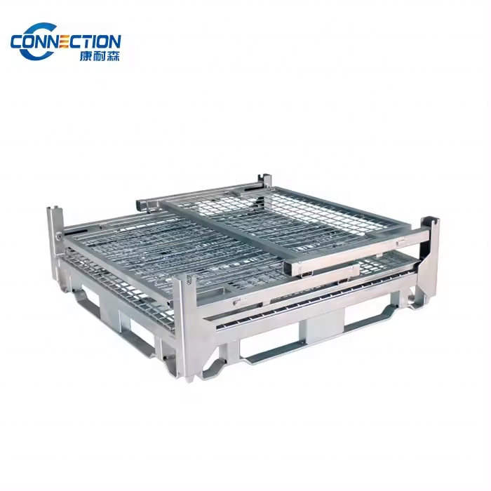 Customized Collapsible Warehouse Stillage Wire Mesh Pallet Cage