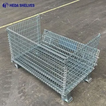 Foldable steel wire mesh storage containers