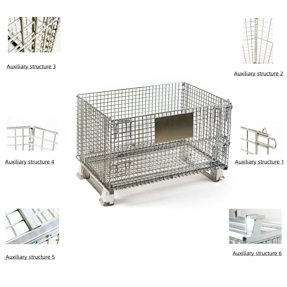 Galvanized Coated Wire Mesh Stacking Pallet Warehouse Foldable Wire Container