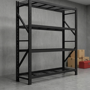 Heavy Duty 4 Tier Cold Rolled Steel Anti-corrosion Powder Coated Shelving Unit Adjustable Utility Shelves Garage Storage Rack