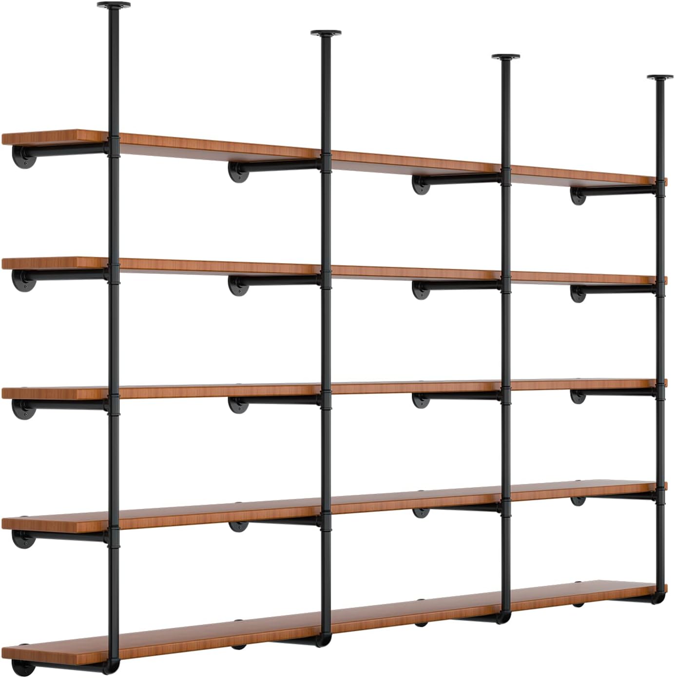 Industrial Iron Pipe Shelving Brackets, Farmhouse Wall Mounted DIY Pipe Shelves For Kitchen,Living Room Decor And Bar Shelving