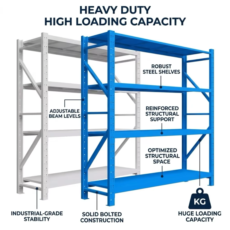 Heavy Duty 4 Tier Cold Rolled Steel Anti-corrosion Powder Coated Shelving Unit Adjustable Utility Shelves Garage Storage Rack