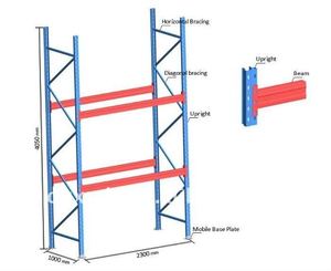 Mracking High Density Steel Warehouse Metal Van Rack System Heavy Duty Shelving Single Deep Industrial Pallet Rack Shelving