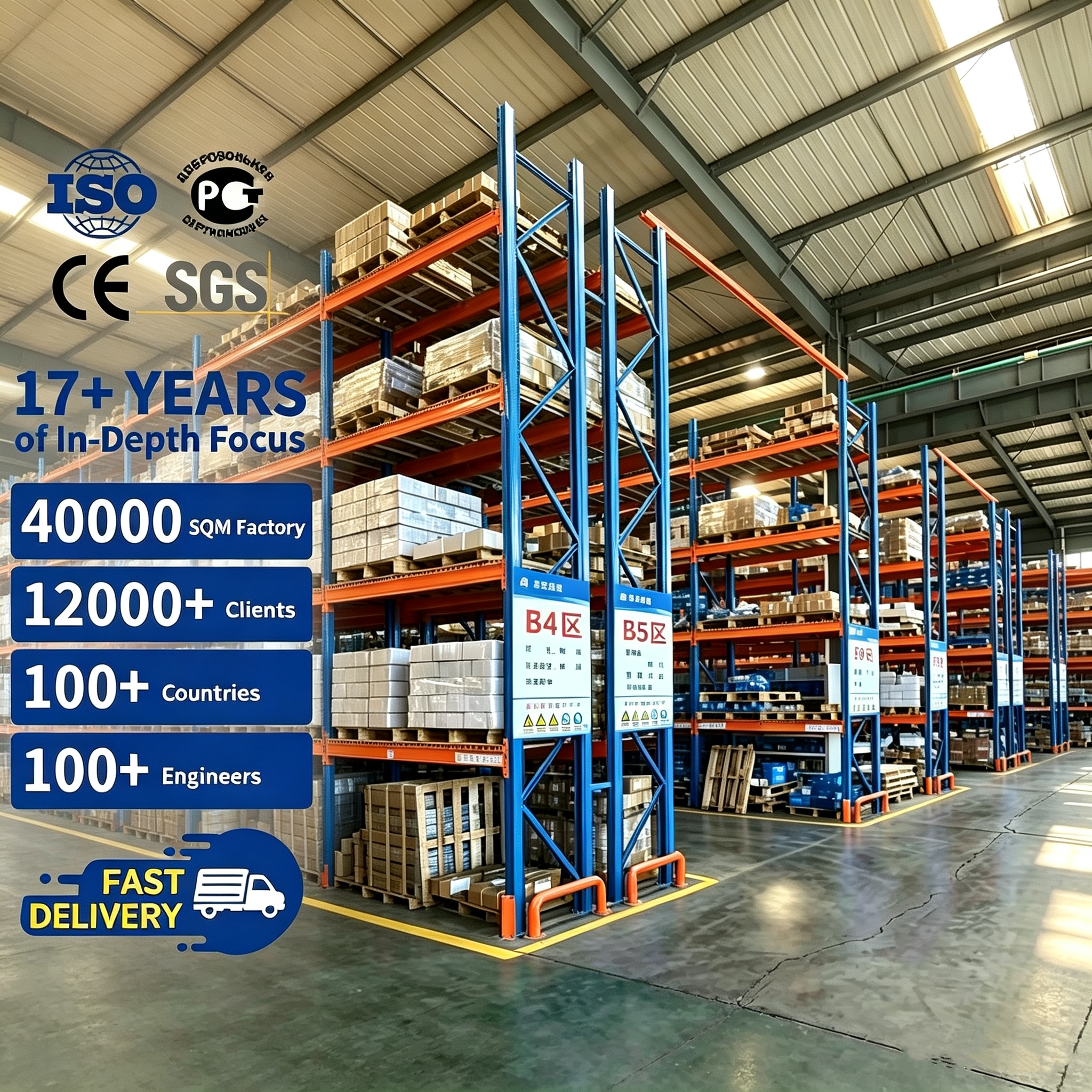 Heavy Duty Selective Pallet Rack for Automotive Parts Warehouse Storage Management Custom High Capacity Pallet Racking System