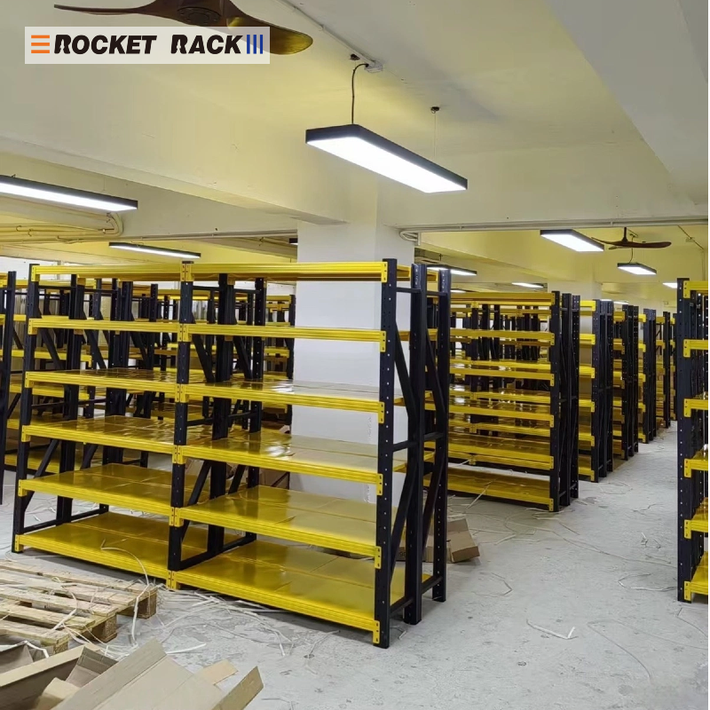 Factory Price 4-Layer 5-Layer Cold Rolled Steel Medium Duty Corrosion Protection Warehouse Storage Racks Shelving Units