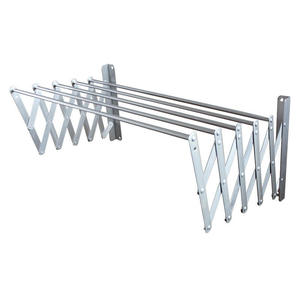 Cross Border Aluminum Alloy No Drill Wall Mounted Push Pull Five Rod Sliding Rack for Balcony Toilet and Indoor Use