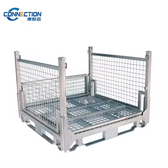 Customized Collapsible Warehouse Stillage Wire Mesh Pallet Cage