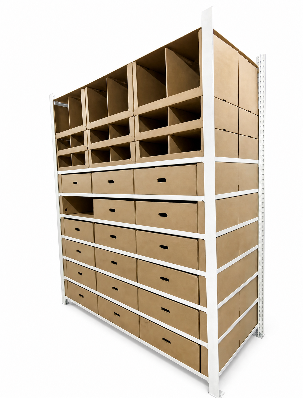 New Arrival T-Type American Slotted Angle Shelving with Drawer Boxes for Small Parts Sorting Warehouse Storage