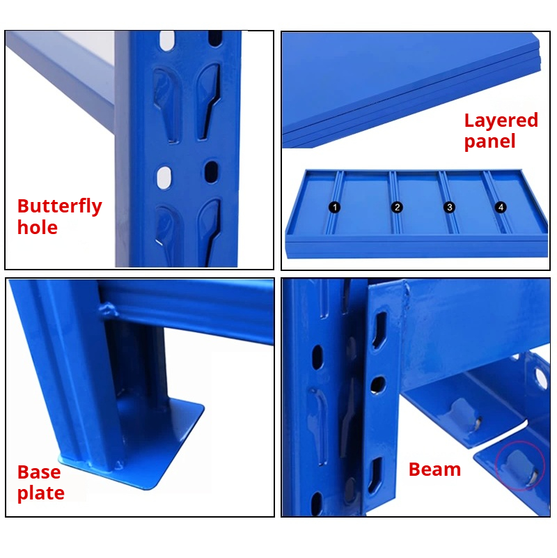 Storage Unit Multi-Layer Metal Customizable Colour Industrial Rack Corrosion Protection Pantry Factory