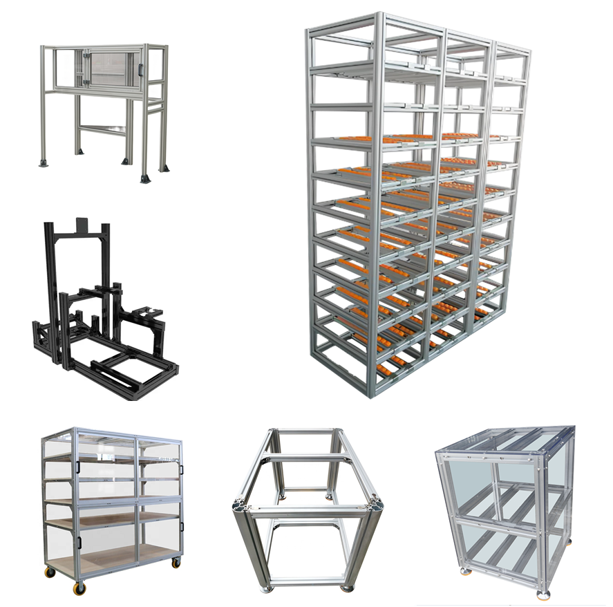 All-in-One Industrial Aluminum Profiles Framing Display Stand Flow Rack Aquarium Stand Equipment Protective Guard Enclosure