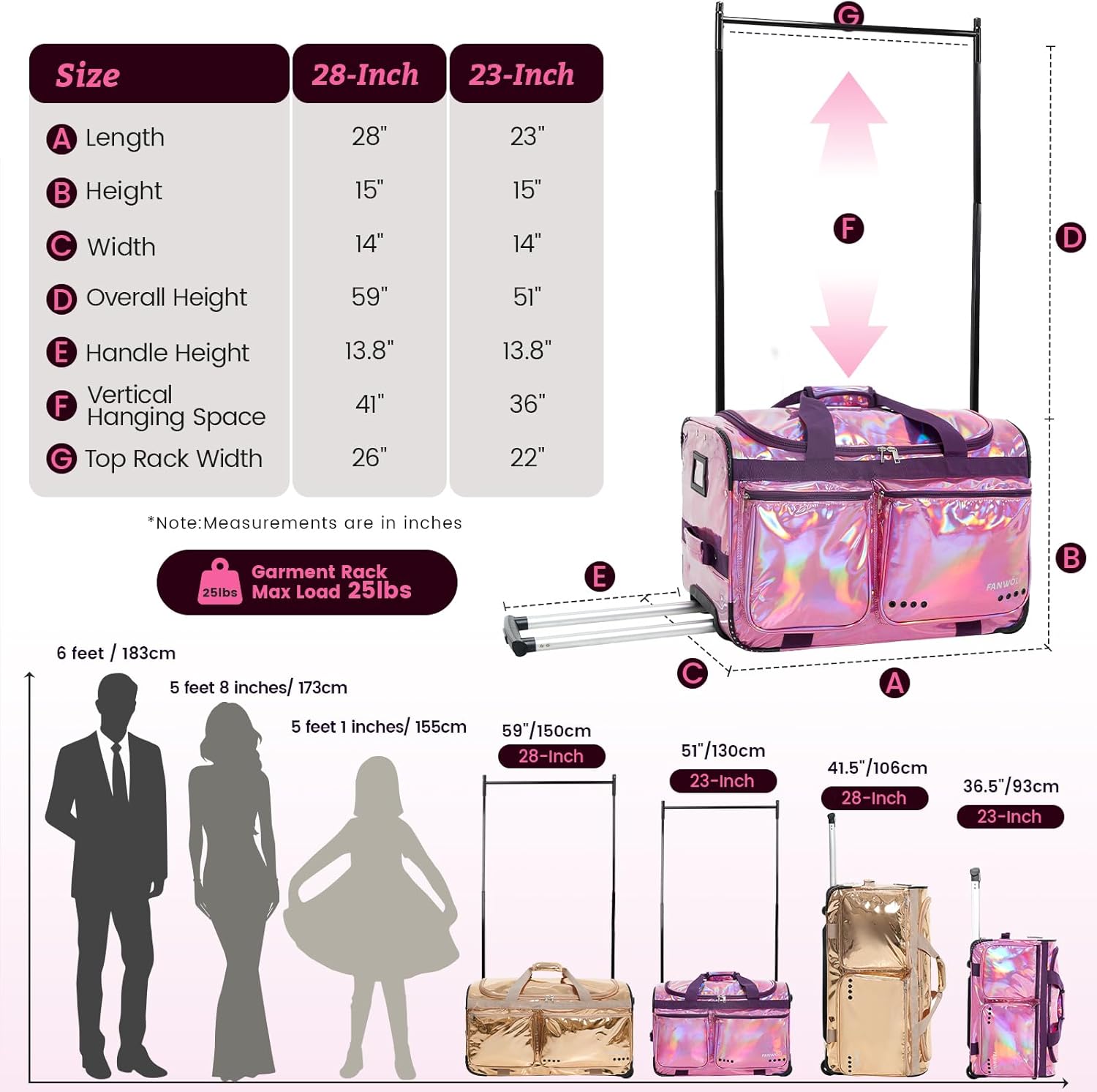 Free sample Top-rated Wheeled Collapsible Rolling Garment Rack for Dance Costumes, Duffel Bags, and Rolling Dance Bags with Rack
