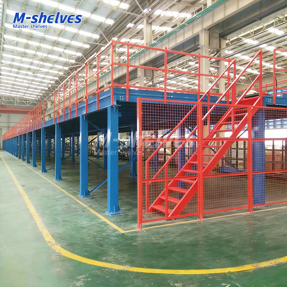 Heavy Duty Warehouse Mezzanine Platform Shelving Steel Structure Second-floor Racking System Customized Galvanized Panels