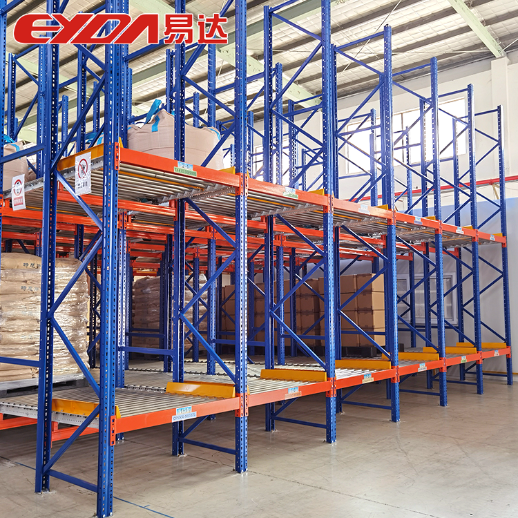GuangZhou Factory OEM Service Adjustable Warehouse Storage Heavy Duty Pallet Gravity Flow Racking Roller Rack System