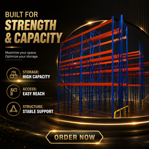 High Density Narrow Aisle Pallet Racking Adjustable Beam Steel Storage System