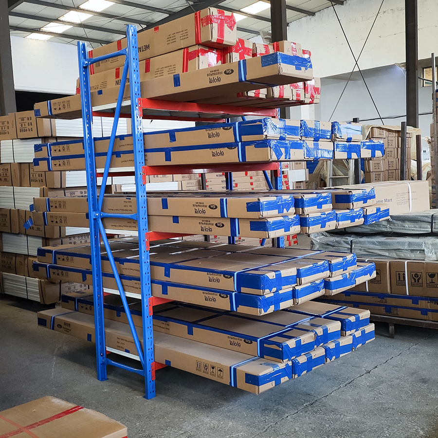 Adjustable Steel Warehouse Shelf, 4 Levels, Boltless Type, 500kg Per Tier Industrial Stack Rack