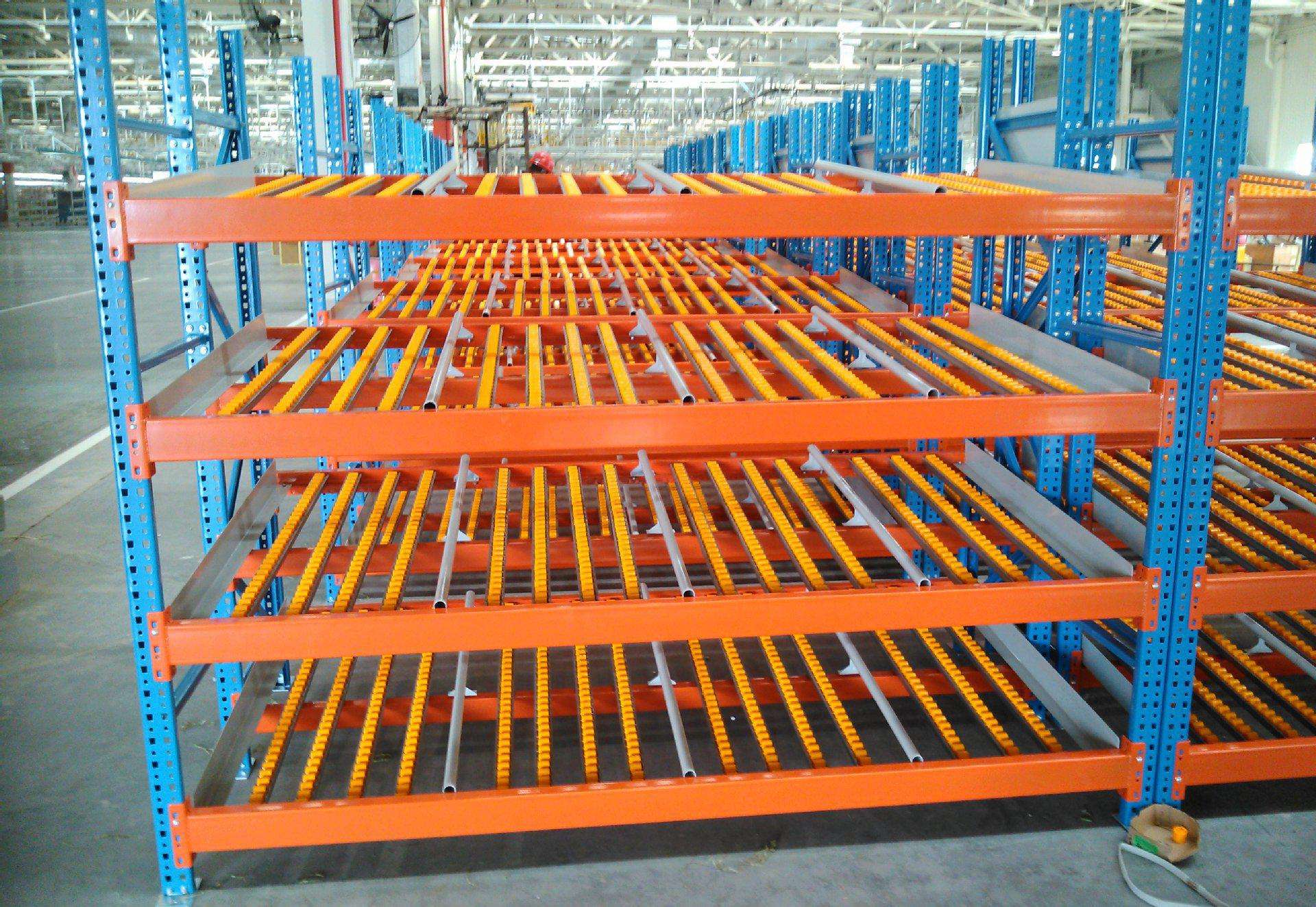 Industrial 5-Layer Adjustable Height Roller Racking Shelf Corrosion Protection Metal Rack for Garage Warehouse Use Fluent
