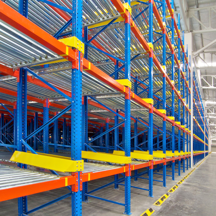 Quality Assured ISO/CE/RoHS Certified High-Capacity Q235b Phosphorized Gravity Roller Shelf Pallet Gravity Flow Racking System