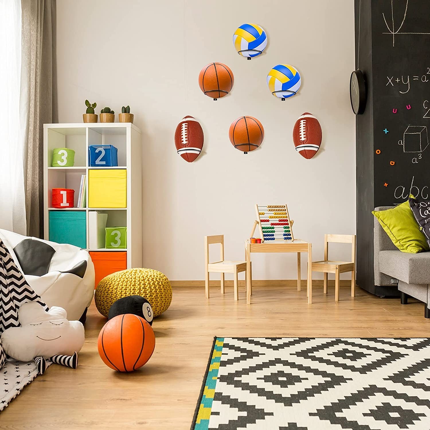 Modern Design Wall-Mounted Metal Storage Holders Racks Flower Rack Organizer Systems for Basketball Storage for Warehouses