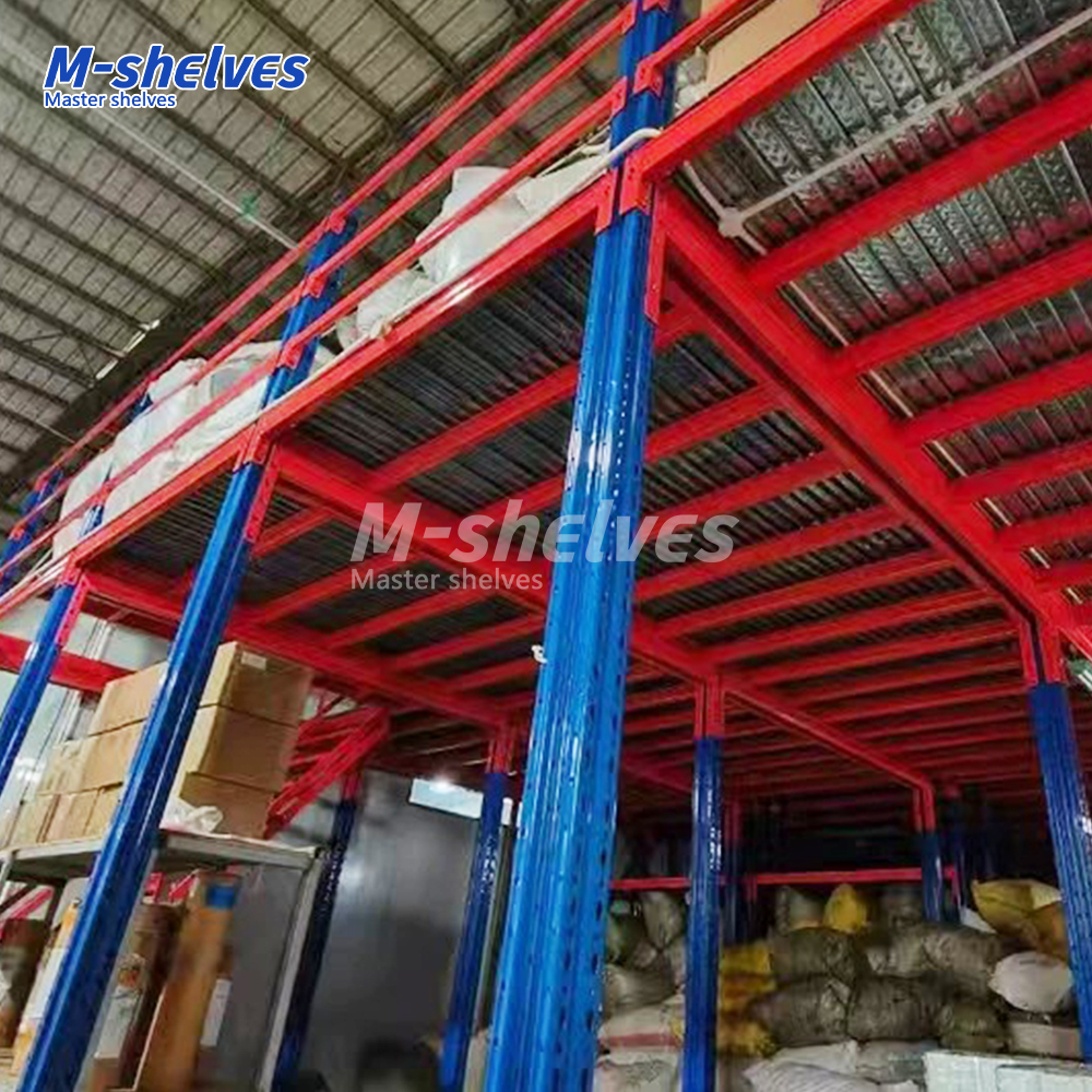 Heavy Duty Warehouse Mezzanine Platform Shelving Steel Structure Second-floor Racking System Customized Galvanized Panels