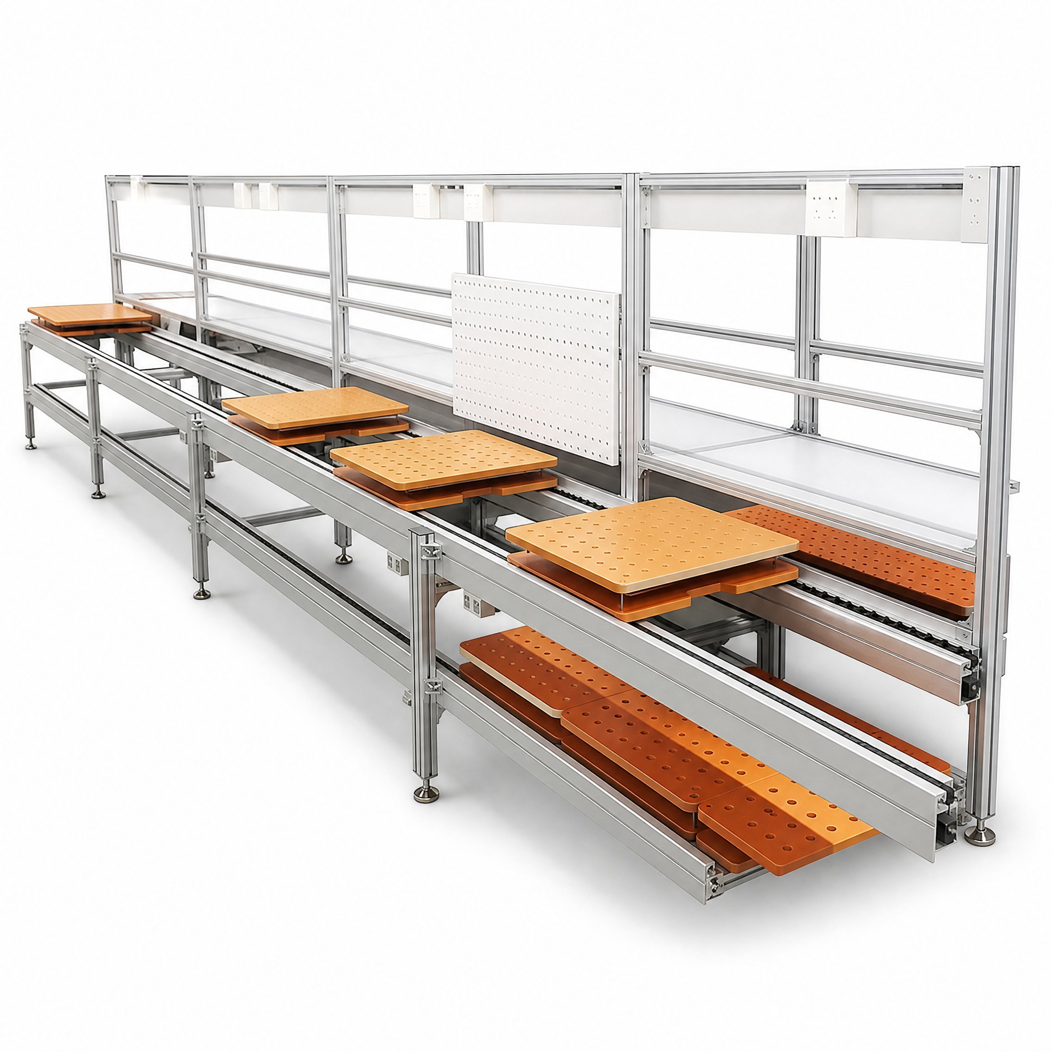 PTS2 Stainless Steel Pallet Conveyor System for Battery Module Production Double Speed Chain Conveyor Automatic Assembly Line