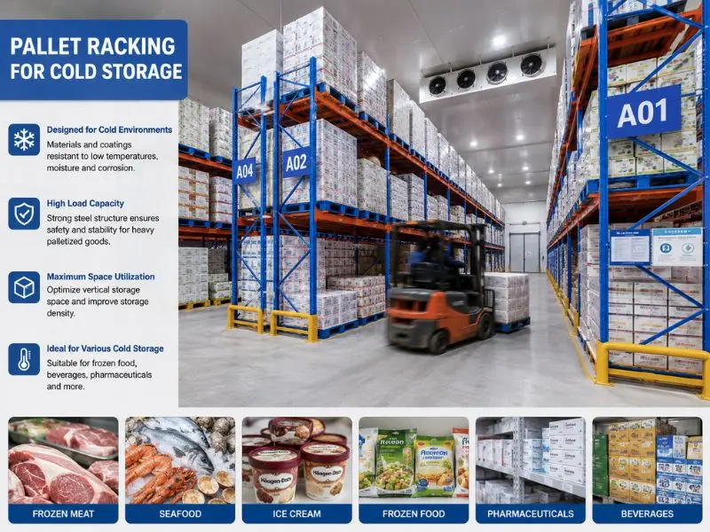 Cold Storage Pallet Racking Engineering by Guangzhou Heda Shelves Co., Ltd.