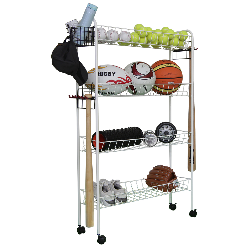 OEM ODM Metal Sports Movable Rack Storage Push Cart