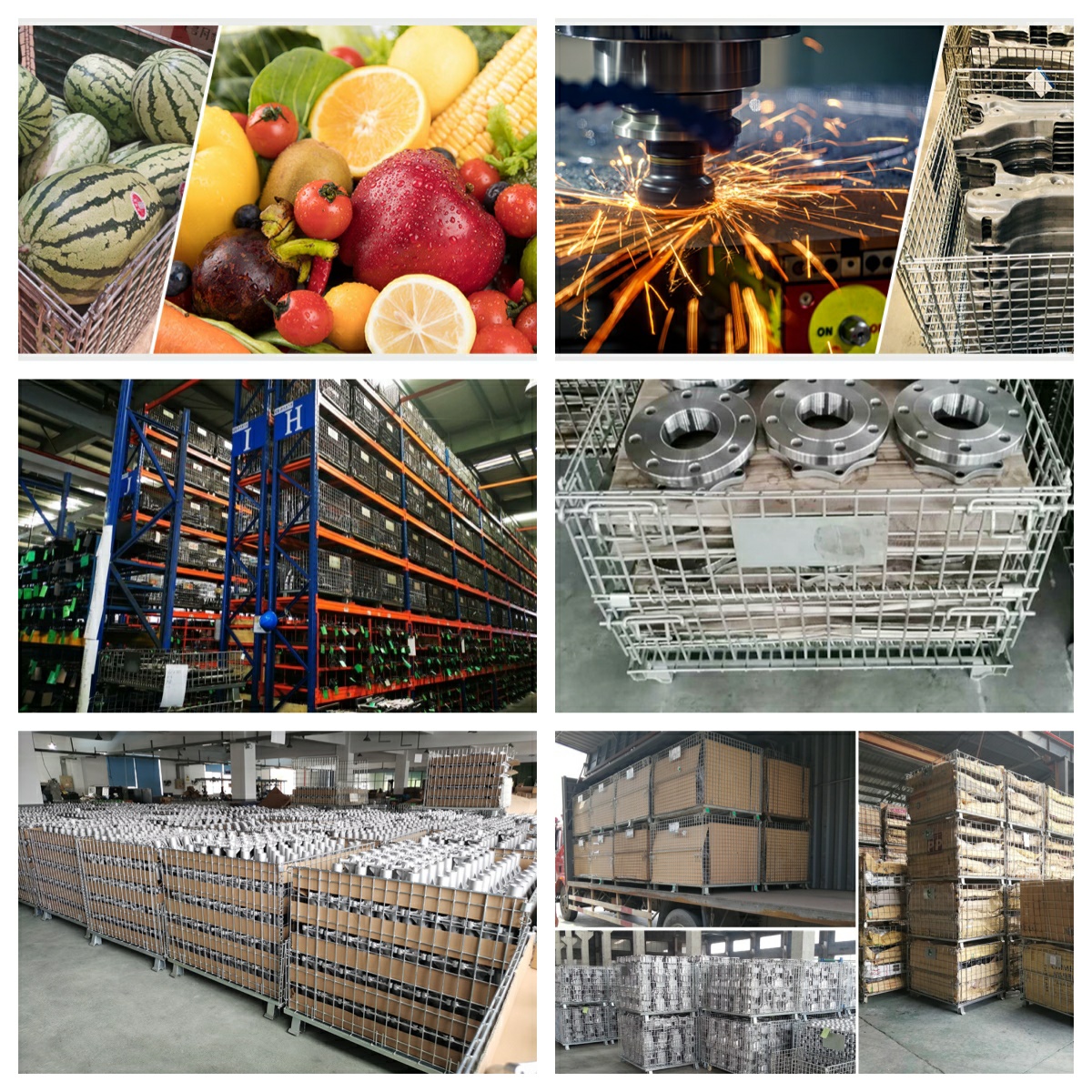 Galvanized Coated Wire Mesh Stacking Pallet Warehouse Foldable Wire Container